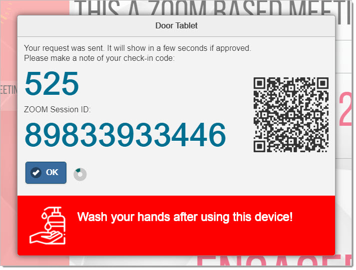 Once the request is submitted the following will show...