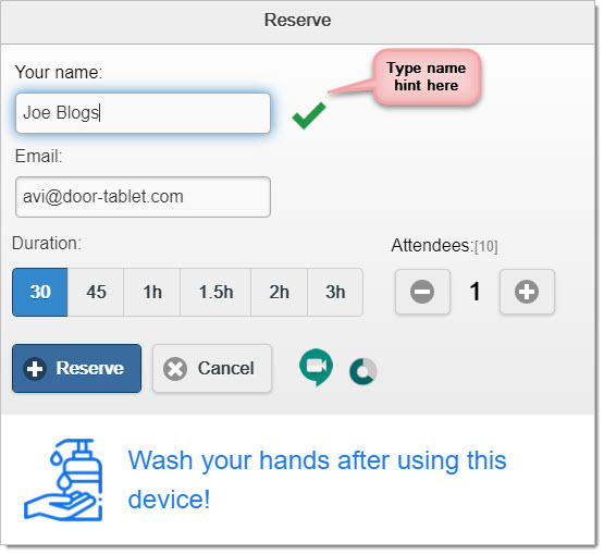 You will see one of the following pop-ups depending on your meeting space configuration: