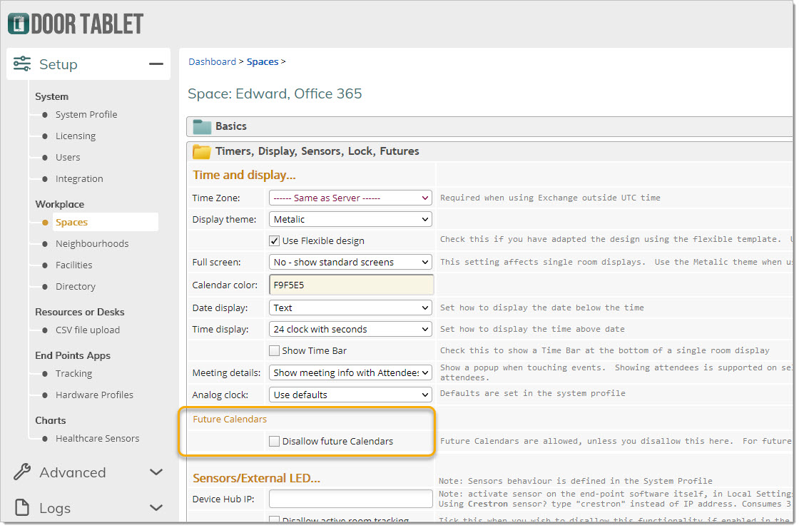A further refinement allows you to disable future bookings at room level, as follows: