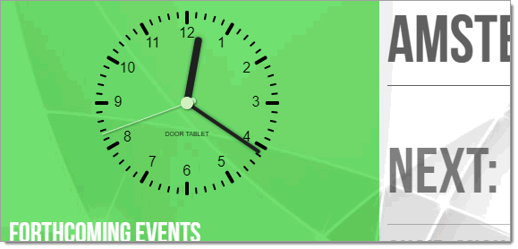 Showing the time on a single room display: