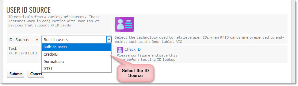 Open the Integration form and configure the sources as follows: