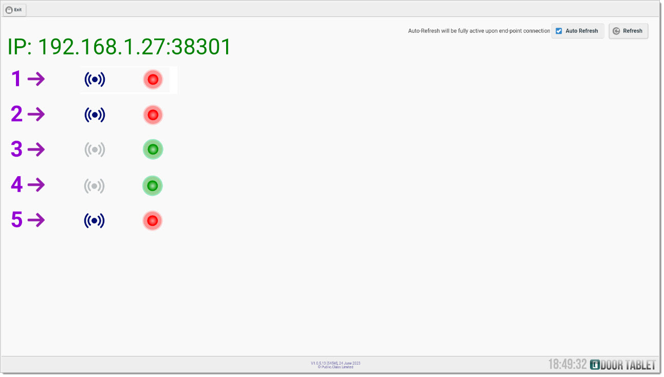 The application will identify the Device Hub, and will show activity