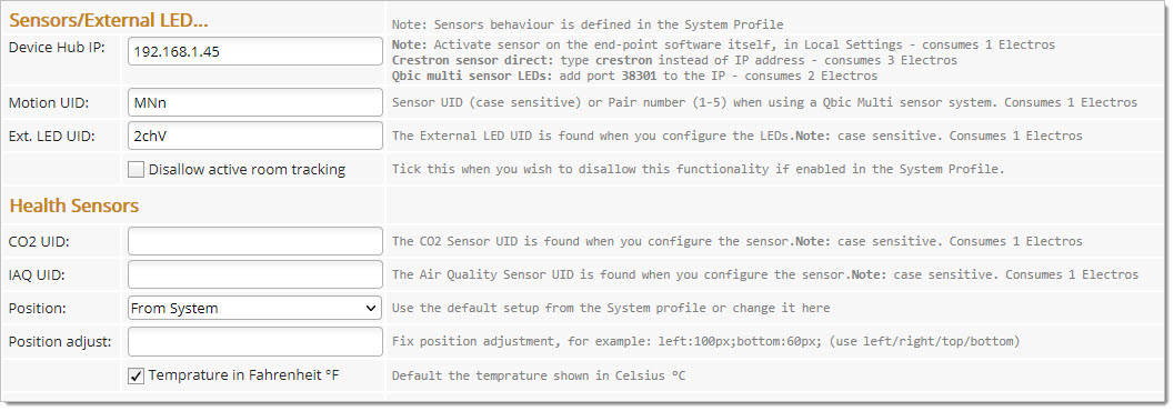 The UID of each attached device