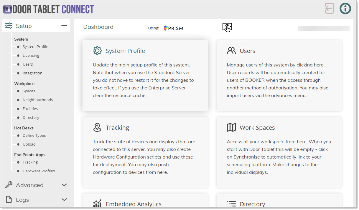 Your dashboard top will now look like this: