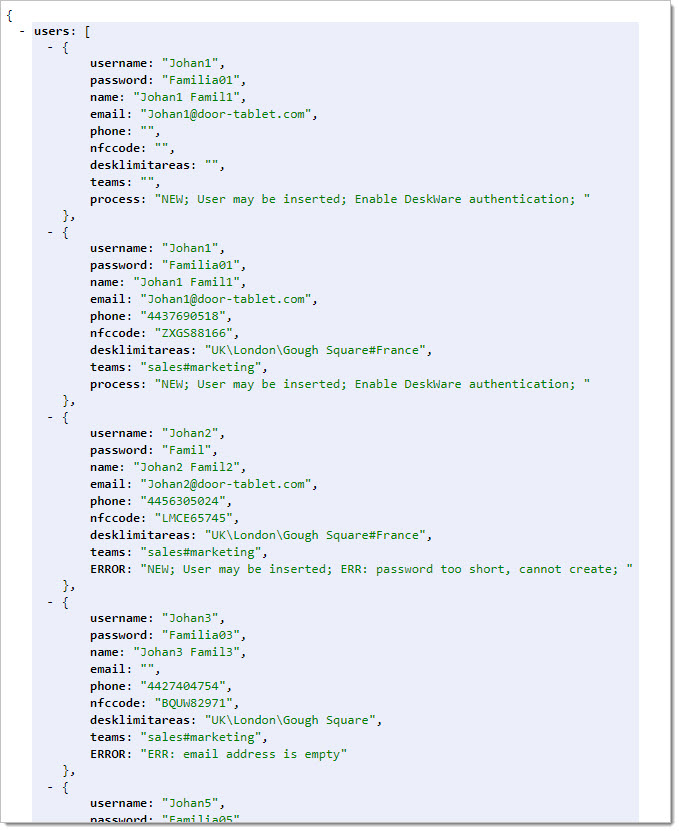 Once you processed the CSV file, a JSON file is created with information about each contact you are importing. We recommend that you use Google Chrome while