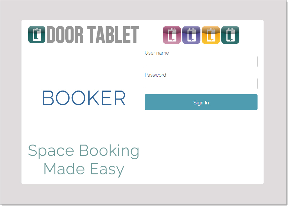 Once you configure BOOKER the login form will look like this: