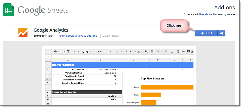 Then click "+ FREE":