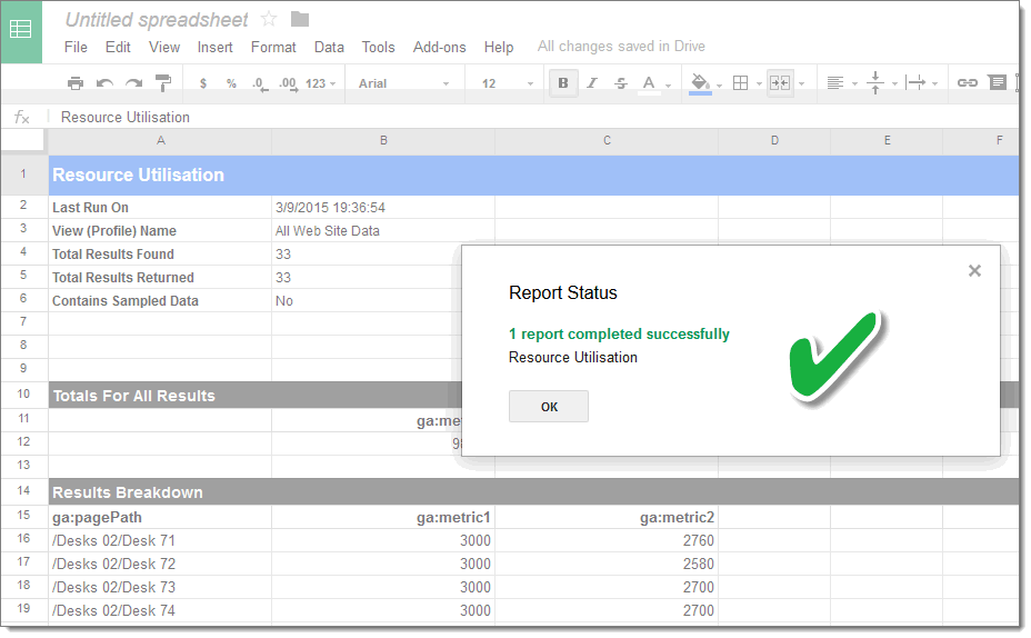 You are now ready to run the report, click "Run reports":
