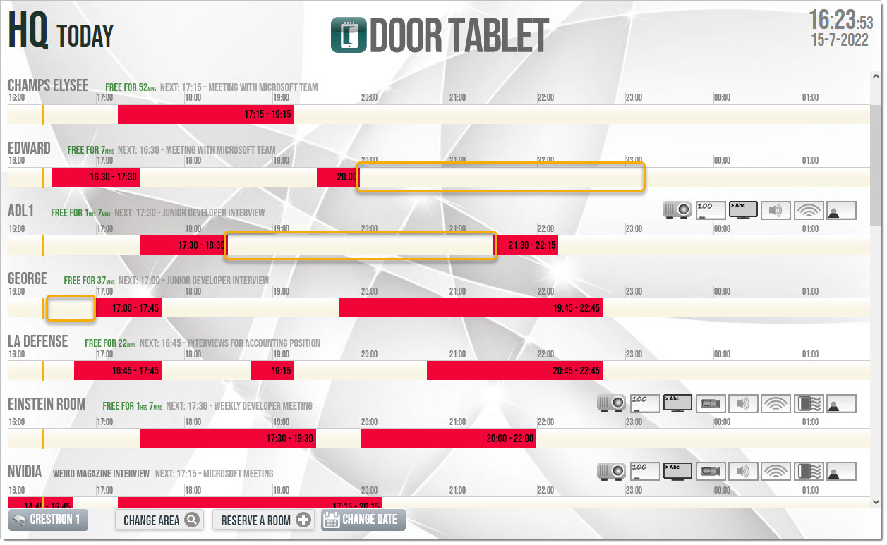 To book in the future users click on the Nearby (or equivalent) button. The following screen shows: