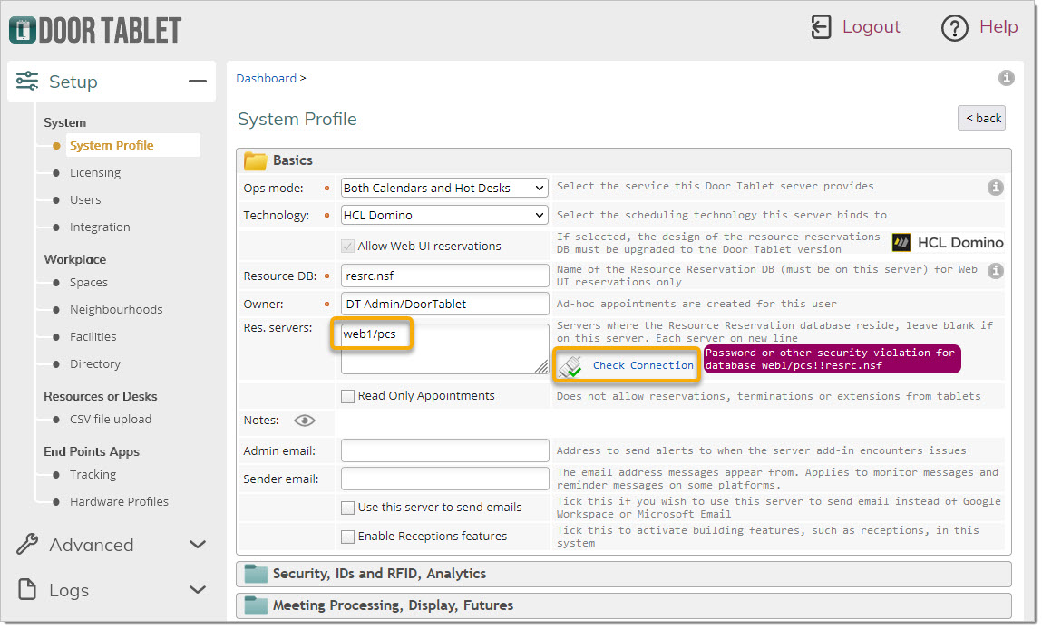 Now, in order to use the above connection we will need to specify this in the System Profile. If we try this before implementing cross certification the