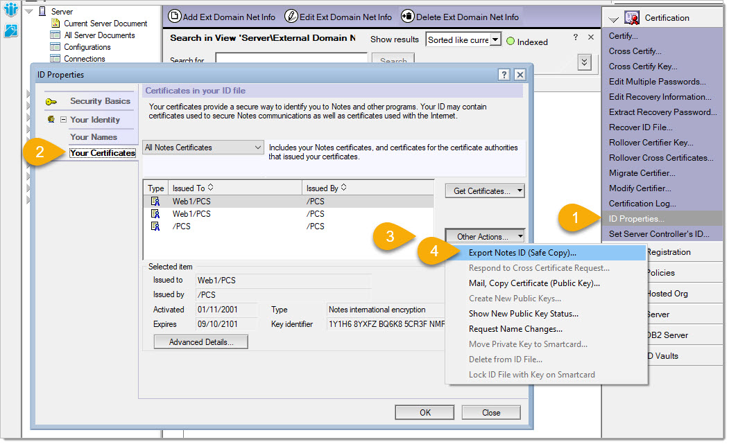 To create a Safe ID, use the Domino administrator and follow these steps: