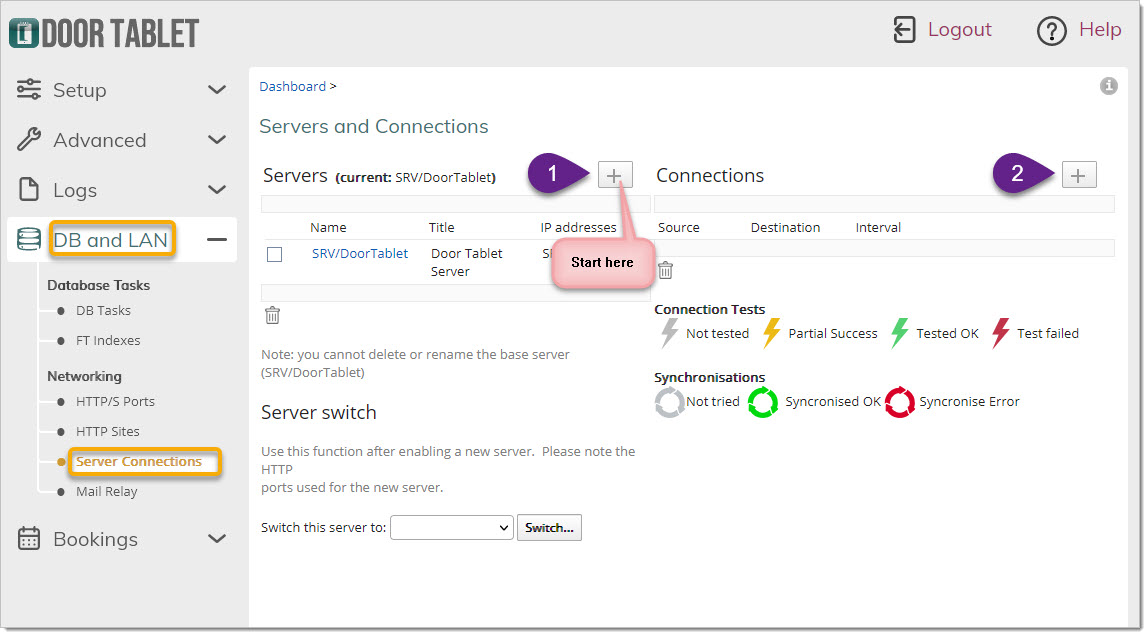 Go to Server Connections
